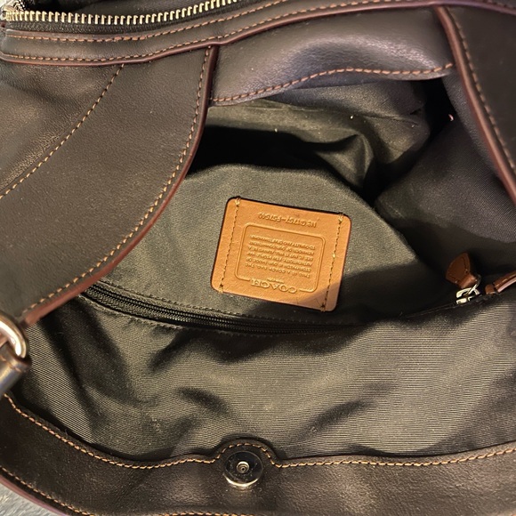 Coach Black and Brown Textured Shoulder Bag - Picture 6 of 7